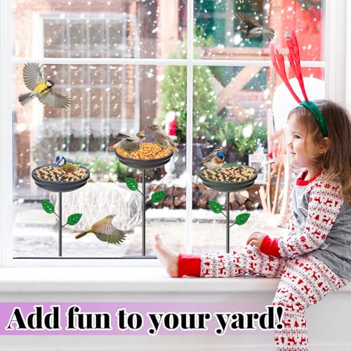 4PCS Hummingbird Bird Bath for Outside, Freestanding Metal Flower BirdBaths Bowl with Stake, Detachable Birdfeeder for Outdoor Yard Lawn Garden Decor (4PCS-Blue-Green-Brown-Purple) - style: 4PCS-Blue-Green-Brown-Purple