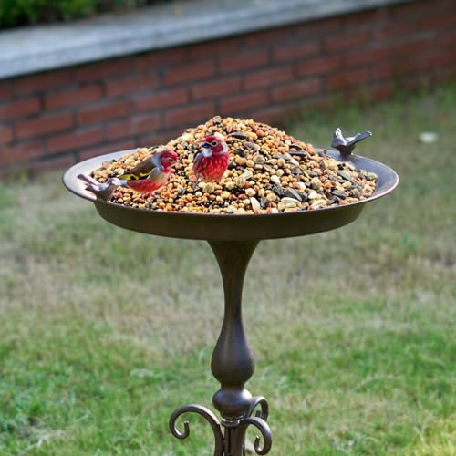 Dia 18" W*28" H Large Metal Bird Bath with Stand, Bird Baths for Outdoors | Bird Bath for Outside,Metal Bird Feeder,for Garden Yard Decor