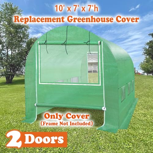 Replacement Greenhouse Cover for Walk in Greenhouse Frame Green House Top Cover (Frame NOT Included) (10 x 7 x 7ft) - size: 10 x 7 x 7ft