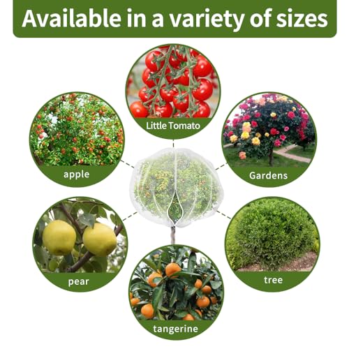 2Pcs 10X10ft Fruit Tree Netting Covers for Birds and Squirrels –Bird Nets for Fruit Trees with Zipper and Drawstring, Extra Large Durable Mesh Garden Netting to Protect Fruit Trees - size: 10 X10ft