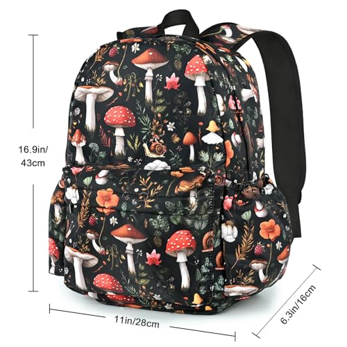Mushroom Kids Backpack School Backpack Teens Bookbag for Girls Boys Hiking Camping Travel Sports - color: Mushroom
