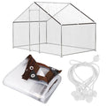 6.6x13 Ft Chicken Coop Cover with 10 Pcs Ball Bungees Cords Transparent Waterproof Material Protection from Sun Rain Snow and Low Temperature