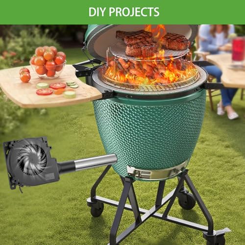 120mm Squirrel Cage 12V Electric Blower Fan with Speed Controller | Adjustable air blower, Replacement fan for BBQ Smoker, Charcoal Starter, Wood Stove Bellow & Inflatable Equipment Ventilation