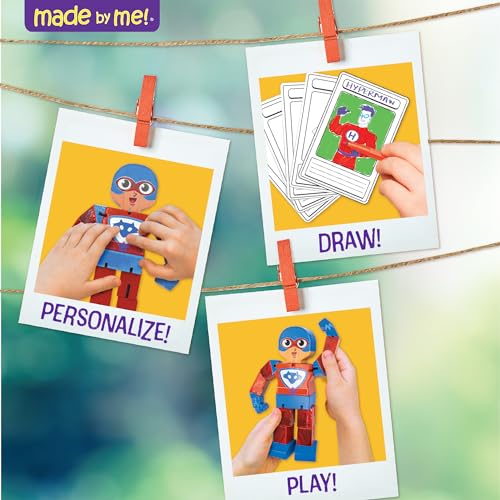 Made By Me Build & Paint Your Own Wooden Toys, DIY Wood Craft Kit, Easy to Assemble, Superhero Action Figures - style: Superheros