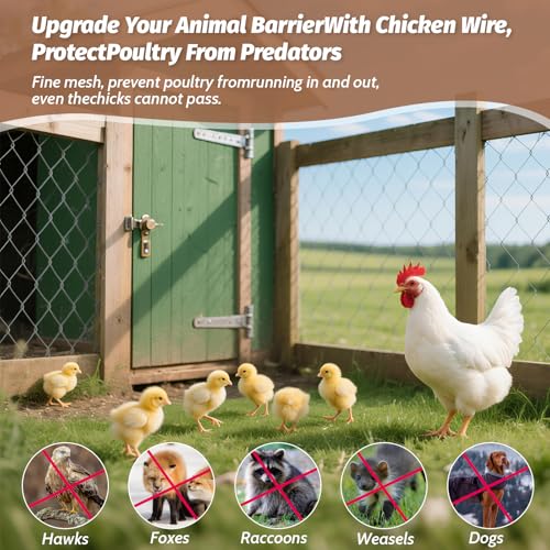 Floral Chicken Wire for Craft, 15.7 Inch x 10 FT Lightweight Galvanized Hexagonal Chicken Wire Netting, Silver Chicken Wire Fence for Garden Poultry Chicken Wire Mesh with Gloves, Wire Ties, Plier - size: 15.7 Inch x 10 FT