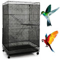 Trinkrittey Large Bird Cage Seed Cather, Black Bird Cage Cover Universal Nylon Birdcage Net Elastic Band Skirt Seed Guard for Parrot Parakeet Macaw(118 x 31.5in/300 x 80cm)