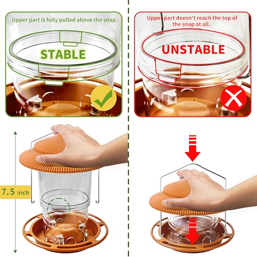 Outdoor Bird Feeder, Retractable Bird Feeder Hanging, Metal Hanger, Rainproof & Leak-Proof, Terracotta, Pack of 1 - color: Terracotta, Retractable Hanging, Pack of 1