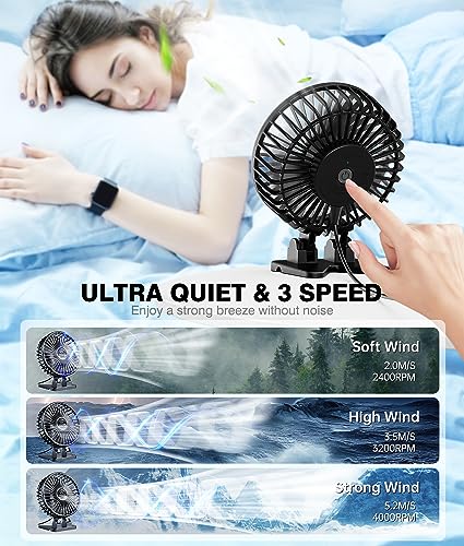 JZCreater USB Desk Fan, Mini Portable, 3 Speeds - Quiet Personal Cooling Fan for Home Desktop Office Travel Bedroom, Deep Black (2Pack) - color: Deep Black 2Pack