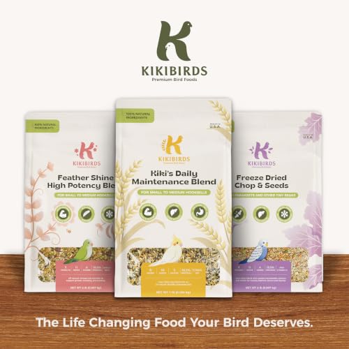 Freeze-Dried Chop & Seeds for Parakeet | Low Fat Food with Beta-Carotenoids, Calcium & Iodine | All Natural for Budgies & Small Parrots | Feather & Bone Health (2 lbs)