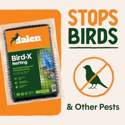 Dalen Bird-X Protective Mesh Netting for Fruit Trees & Berries, 7 x 20 ft | Black Garden Netting, 5/8-inch Mesh - Helps Deter Birds & Garden Pests, Made of Weather-Resistant Plastic - size: 7' x 20'