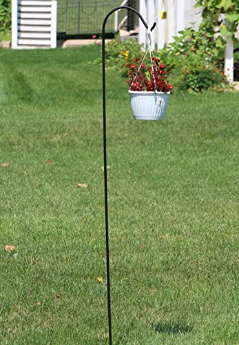 Ashman Black Shepherd Hook 92 Inch (Pack of 3), 1/2-Inch Thick, Solid Metal Single Piece Hook, Super Strong, Rust Resistant, Hanging Plant Baskets, Heavy Bird Feeders & More. - size: 3 Pack
