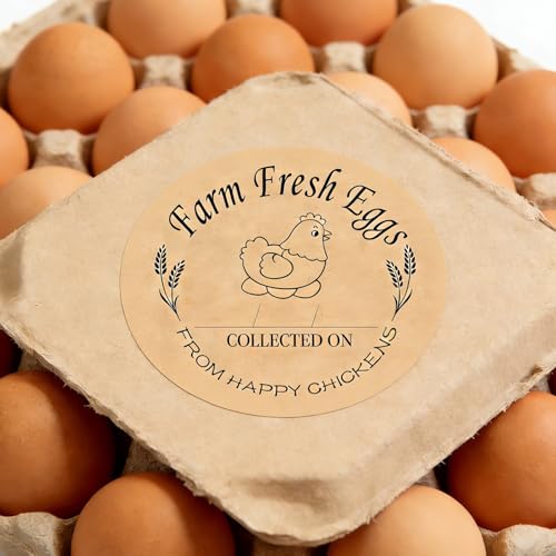 500 Pcs Farm Eggs Laid On Stickers 2 inch Farm Eggs Collected Date Stickers Coop Handling Instructions Labels Egg Carton Eggs Sell