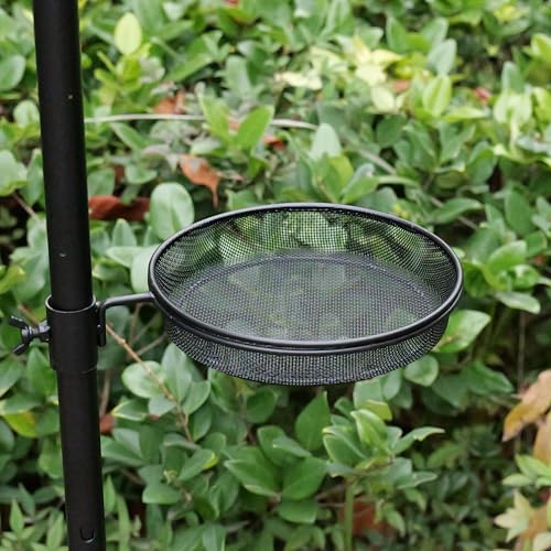 2pcs Metal Round Bird Feeders Tray, Wild Birds Seed Feeder Tray, Bird Mesh Tray Outdoor Accessory for Humming Feeder Station - color: Metal Tray*2