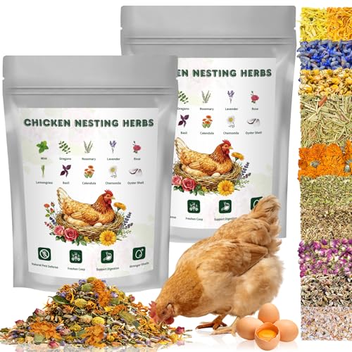 BGraceyy Chicken Nesting Herbs 64 oz – 11 Natural Dried Herb Blend with Marigold for Chicken Coop & Roost Refresh, Nesting Box & Dust Bath, Supports Natural Nesting Behavior - size: 64 ounce