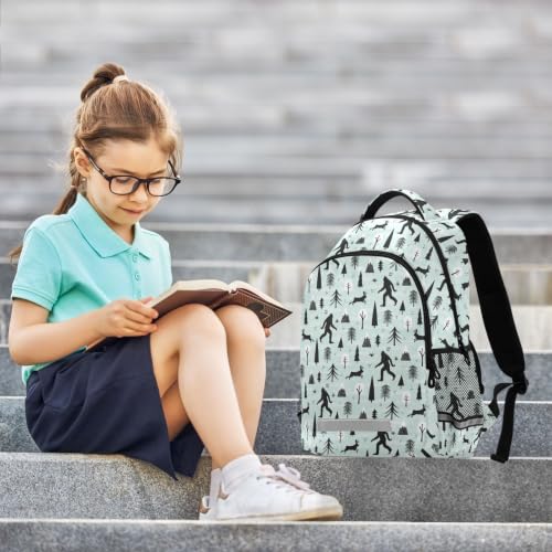 Kids Bigfoot Sasquatch Backpack for Boys Girls School Bags | Elementary Middle, Travel Daypack Lightweight Waterproof with Reflective Strip - color: Bigfoot Sasquatch