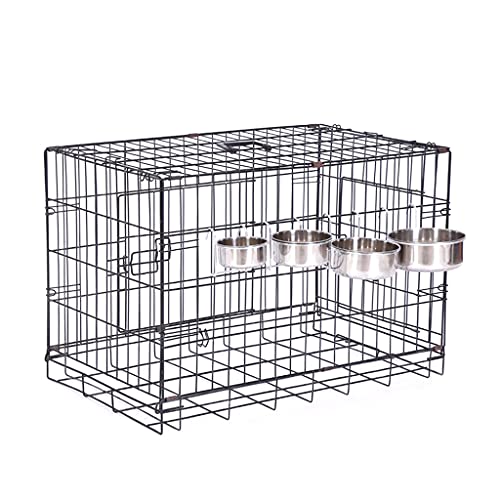 Youngy Dog Kennel Bowl Stainless Steel Hanging Food Water Bowl Crate Cup Pet Cage Bowls with Hanger for Bird Small Animals Stainless Steel Bowls Hanging