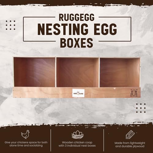 Rugged Ranch 4-Pack Triplex 36"x12"x12" Triple-Compartment Hen Nest Cubbies for 12 to 24 Hens - Wooden Chicken Coop Accessories for Interior Use, Furniture-Grade Wood, Easy Assembly