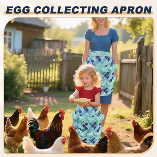 Egg Apron, Egg Collecting Apron with 12 Pockets for Fresh Eggs - Gathering Eggs from Chickens, Ducks, and Geese - color: As Shown