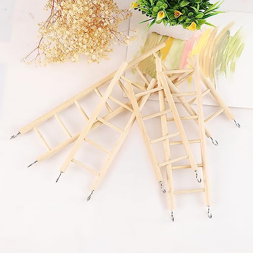 5 Pcs Wooden Bird Ladder for Parrots Cage 5 Sizes | Natural Wood Perch Stand,Parakeet Climbing Toys ,Hanging Pet Cage Accessories,Cockatoo Cockatoo Exercise Play