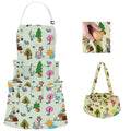 2 Pcs Egg Collecting Apron Chicken Gathering Basket with 7 Pouches Fresh Egg Holding Apron with 11 Pockets - color: White Cartoon