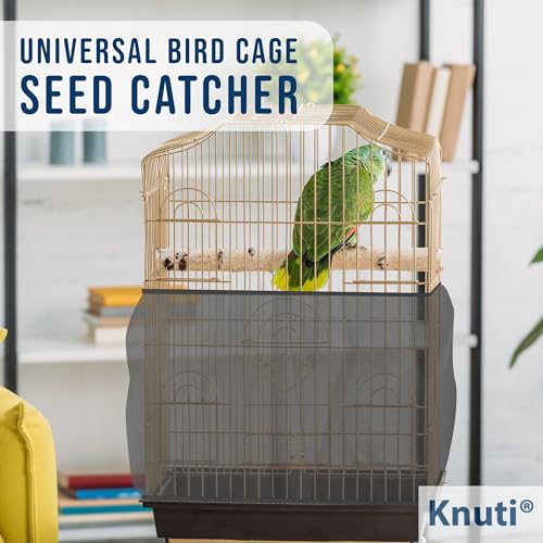 Universal Bird Cage Seed Catcher Universal Mesh Skirt Cover Stretchy Small Animal Cages Cover Pet Removable Durable Protector (Large, Black) - color: Black, size: 31.5"L x 6.7"W x 43.0"H