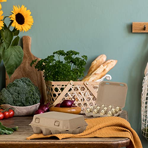 60 Pcs Quail Egg Cartons Paper Pulp Basket A Dozen Paper Crates Blank Cardboard Quail Egg Holder Container Reusable Storage Tray for Home Kitchen Refrigerator Farmhouse(3 x 4 Square,Gray)