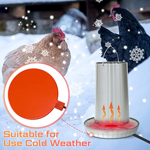 Hortsun Chicken Water Heater Base 120v 35w Pad for Metal Stock Tank,Orange - color: Orange