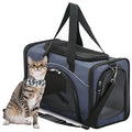 ‌Petsfit Airline Approved Pet Carrier for Small Cats, 15x8x10 TSA Approved Carrier, with Removable Dual-Sided Padding (2-Way Placement) - Fits Under Most Airplane Seats, Escape Proof (Navy) - color: Navy, size: 16.5"L x 8.6"W x 11.0"H