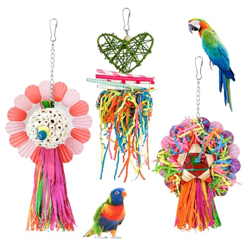 Bird Toys, 3PCS Natural Corn Cob Bird chew Toys Bird Foraging Toys for Small Medium Parrots, Conures, Cockatiel, Lovebird Cockatiel