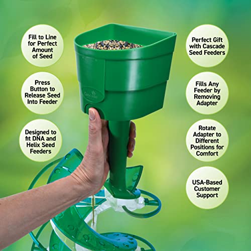 Cascade® Seed Scoop with Press-Button to Release Seed Through Spout; Durable Construction