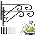 Hanging Plant Bracket, 2 Pack 12-inch Plant Hangers Outdoor Indoor, Rust-Proof Metal Plant Hanger Bracket, Decorative Wall Hanging Plant Hooks for Hanging Plants Flowers Lanterns Bird Feeders - size: 12-Inch 2 Count