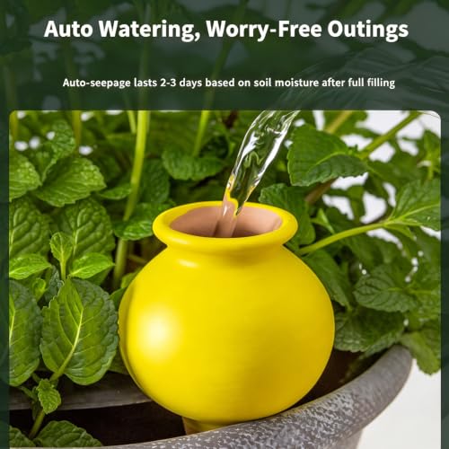 4PCS Terracotta Self Watering Spikes, Globes Shaped Watering Planter Insert | Automatic Plant Waterer Outdoor&Indoor Use, Vacation Clay Watering Devices System, Slow Release Self Watering Planter Insert - color: Small Bottle Necks Set (Pack of 4)