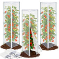 3PCS Garden Bird Netting for Triangle Tomato Cage with Zipper & Drawstring | 55" x 17.7" Inch Reusable Fine Mesh Plant Covers for Tomatoes, Fruits and Climbing Vines - size: 17.7x17.7x55in