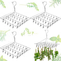 4Pcs Hanging Drying Rack for Herb with 30 Stainless Steel Clip Dryer Hook | Space Saving, for Fresh Herb, Flower Bud, Plants, Culinary Dry Rack, Clothes Laundry - style: Square