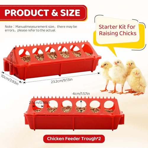 2 Pack Flip Top Chick Feeder Trough 12 Holes Holes No Waste Spill Proof
