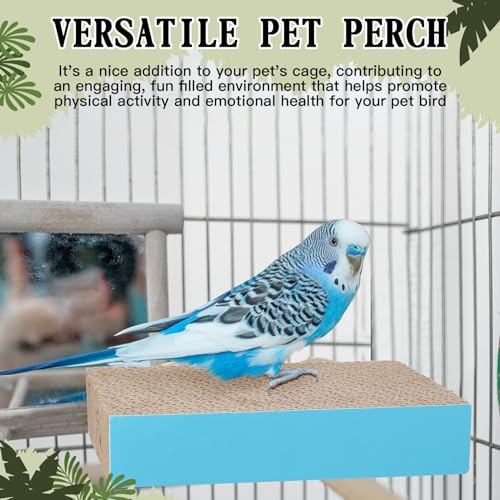 Skyygemm 2 Pieces Parrot Toy Bird Chew Cage Accessories Flat Perch Bird Paw Grinding Stand Parrot Cage Playground for Macaws, Small Parakeets, Conures, Budgies, Finches Conure Cockatiel(Medium) - size: Medium