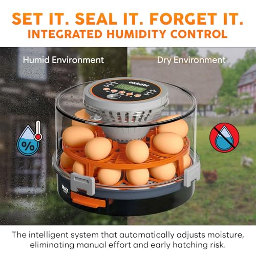 Egg Incubator with Automatic Egg Turning and Humidity Control – 12 or 20 Egg Incubator for Hatching Eggs – incubadora de huevos de gallina – Smart Temp Adjust – Candling Lamp