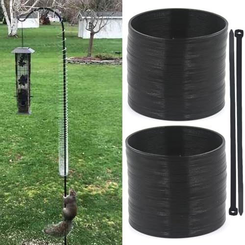 2 PCS Squirrel Baffles Squirrel Guard for Bird Feeders, Squirrel Spring Barriers Squirrel Deterrent Coil Protects Outdoor Bird Feeder Poles - size: 2PC