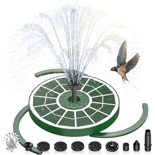 AISITIN 3.5W Solar Fountain for Bird Bath with 3 Anti-Drift Fixed Bracket | Solar Glass Panel, Windmill 8 Nozzles, Attract Bird, Solar Bird Bath Fountain for Garden, Fish Tank, Courtyard, Water Feature - color: Green