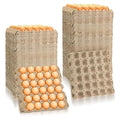 Economy Egg Cartons Bulk - 30 Cell Pulp Fiber Egg Flats for Chickens & Ducks - Reusable Stackable Cardboard Tray for Home Storing & Packing (130)