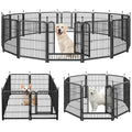 Dog Playpen Portable Outdoor Dog Fence, Dog Playpen for Large/Medium/Small Dogs, Dog Fences for The Yard with Doors Foldable Metal