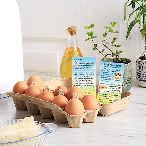 Kisston 200 Pcs Egg Handling Instruction Cards Bulk Fresh Farm Egg Care Labels 2 x 3.5'' Resuable Eggs Carton Stamp Thick Paper Design for Basket Farmstand Market Business Supplies (Rustic Style) - style: Rustic