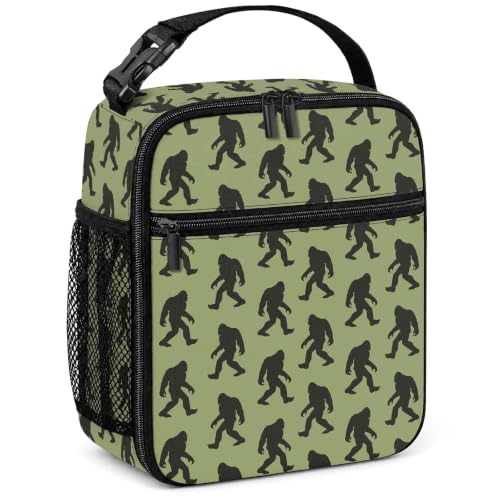 Bigfoot Kids Lunch Box Boys Men Insulated Lunch Bag, Sasquatch Gifts | Reusable Lunchbox, Cooler Tote Bag, Mesh Side Pocket, Easy to Clean, Waterproof Leak-Proof Lining for School Office Picnic - color: Big Foot