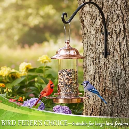 Heavy Duty Hanging Plant Bracket Outdoor: 50lbs 16 Inch Wall Mount Hook | 50 lbs Solid Iron Capacity, Shepherds Hook for Bird Feeder, Weather Resistant Finish, Complete Hardware Kit, Indoor Outdoor - size: 2B-16 Inch
