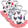 PETKNOWS 3 Pack Chicken Saddles for Hens with Elastic Straps | Cotton Fabric, Feather Protection for Small Medium Large Hens, Wing Elastic Straps, Hen Apron Care Supplies - color: Red White