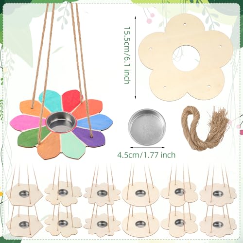 DoubleFill 24 Pcs Bird Feeder Craft Kits | for Kids Ages 3-8, Make Your Own Bird Feeders, Kids Art Crafts DIY, Wooden Art Painting Flock Feeders, for Outside DIY Crafts