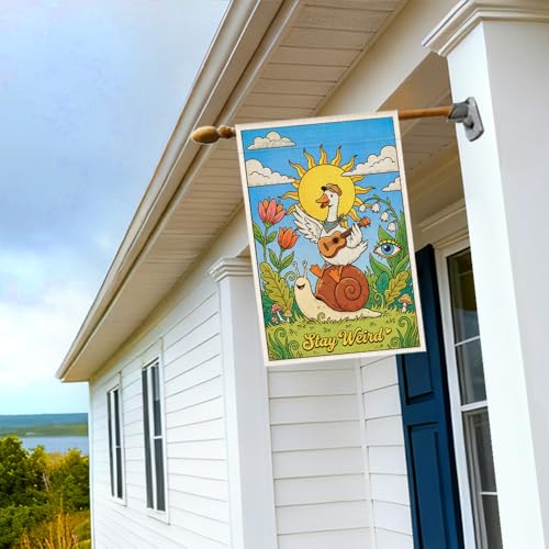 RZHV Stay Weird Double-Sided Garden Flag for Outdoor House Yard Sign Garden Decor Parade, Funny Snail Silly Goose Sun House Patio Outdoor Banner Decoration, Diversity Inclusion Yard Sign - color: Weird C