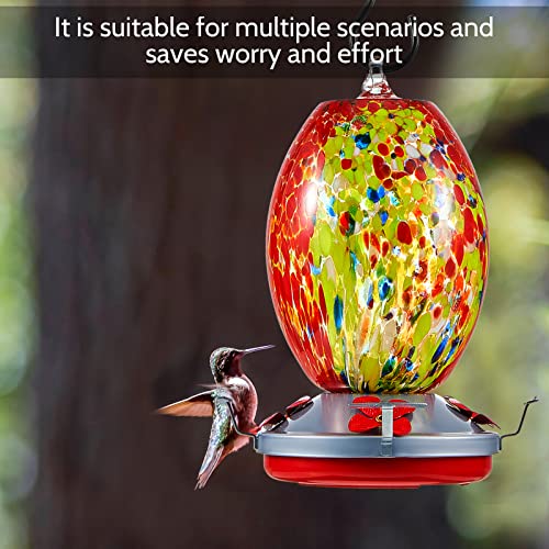 Hummingbird Feeder Bottom Base Replacement Parts Set Plastic Outdoors Hummingbird Feeder Bottom Moat Hook Brushes Bird Replacement Accessories Set(Red,5 Pcs)