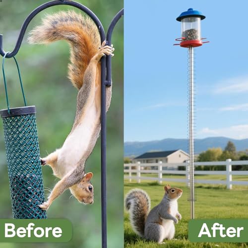 Foneso 2.3in Squirrel Proof Spring Device 2 Pack, Metal Squirrel Baffle Barrier Spring Guard, Hanging Coil Garden Accessories for Outdoor Bird Feeder Poles - size: 2.3in