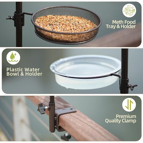 ERYTLLY Deck Hook Bird Feeder Pole Bird Feeder Porch Multi Hook Bird Feeding Station Kit Multi Feeder Hanging Kit Premium Bird Bath for Attracting Wild Birds Bird Feeder Planter Hanger - size: 32.2 Inch